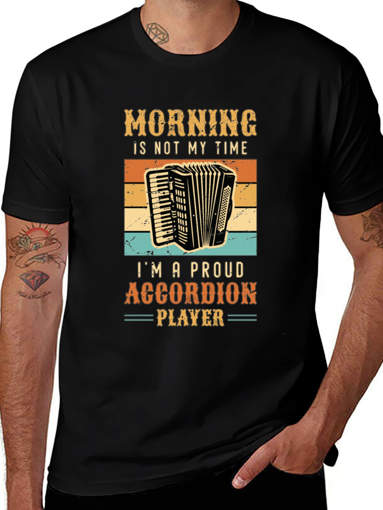Funny Accordion Player T-Shirt - Not A Morning Person
