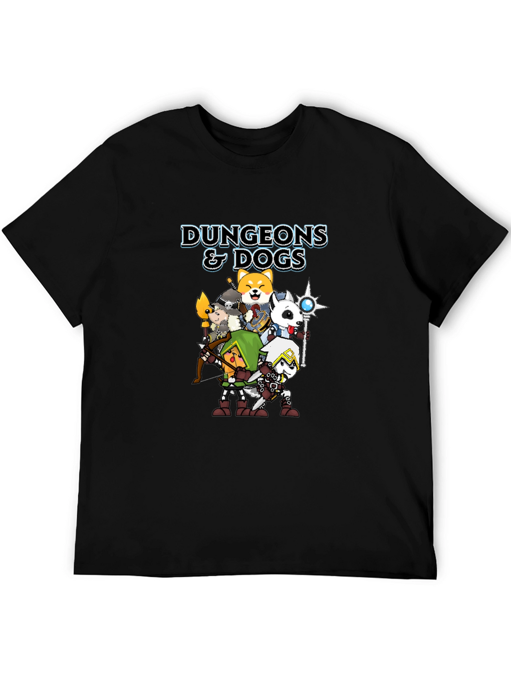Dungeons & Dogs Graphic Tee - Black Cotton T-Shirt