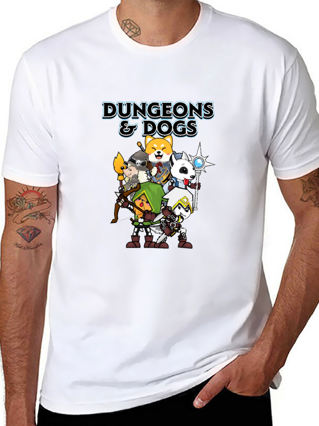 Dungeons & Dogs Graphic Tee - Black Cotton T-Shirt