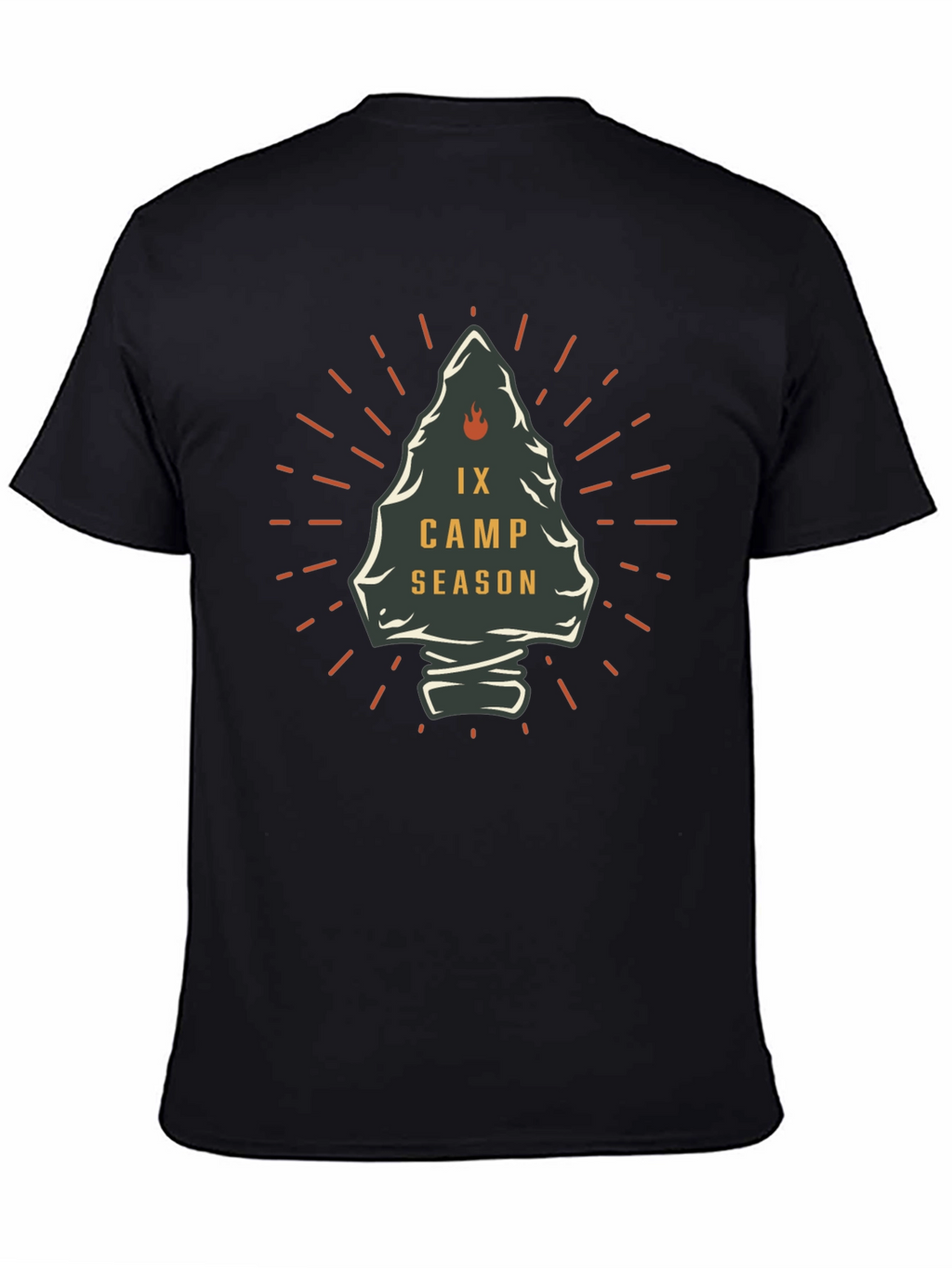 IX Camp Season Graphic Tee - Black Cotton T-Shirt