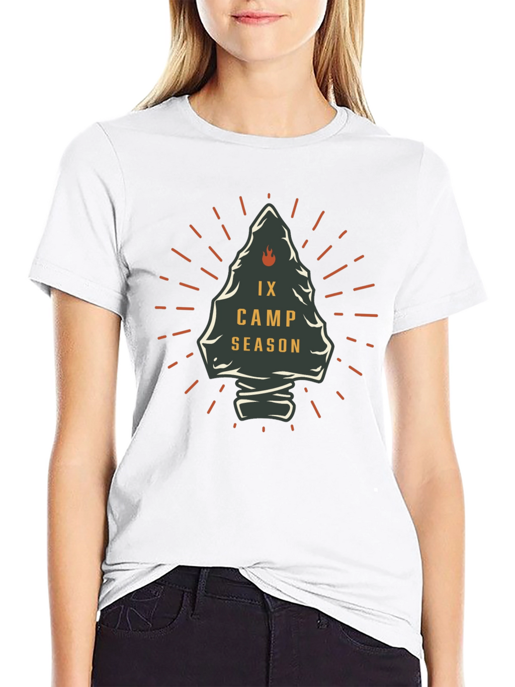 IX Camp Season Graphic Tee - Black Cotton T-Shirt