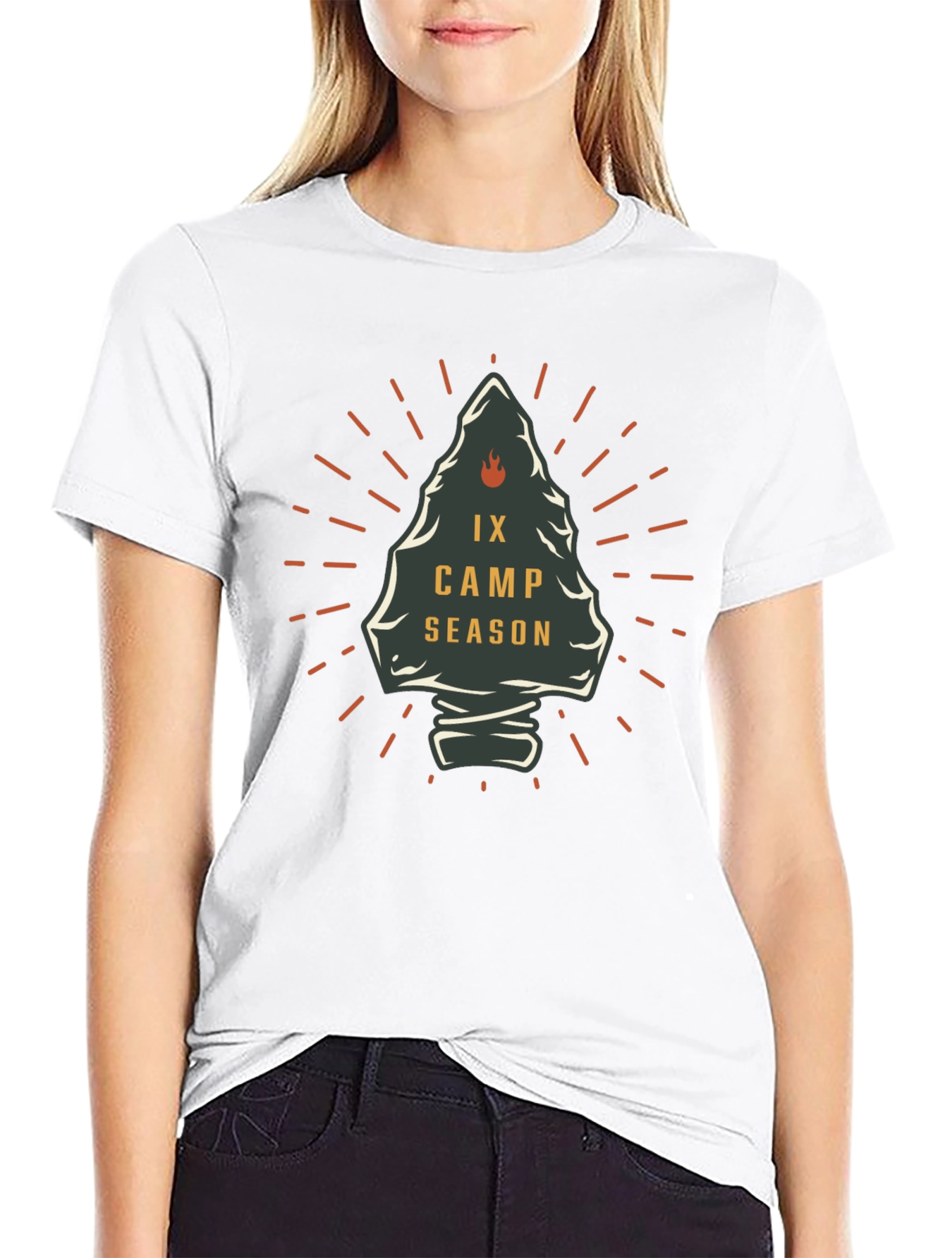 IX Camp Season Graphic Tee - Black Cotton T-Shirt
