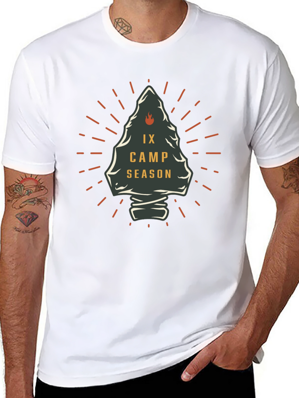 IX Camp Season Graphic Tee - Black Cotton T-Shirt