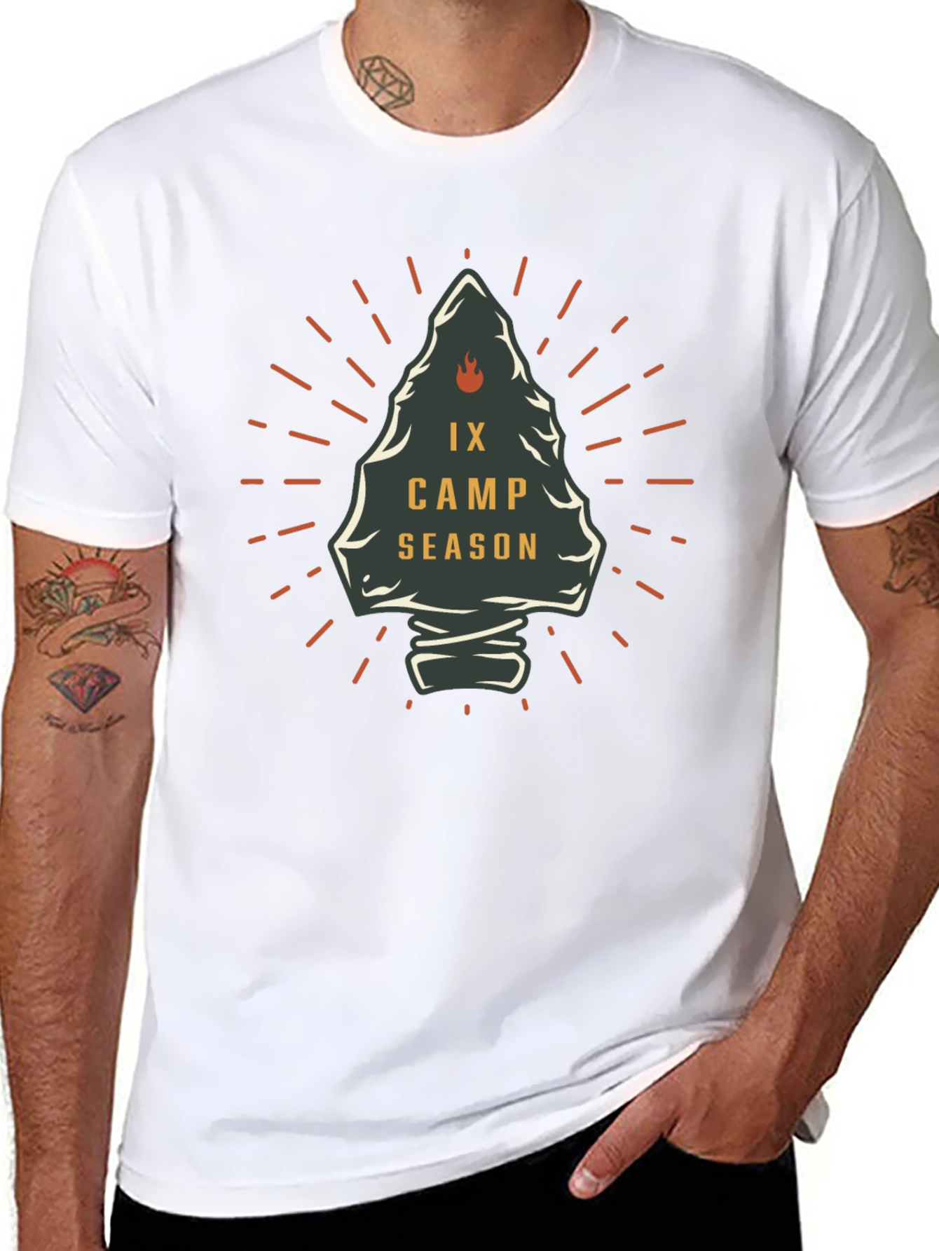 IX Camp Season Graphic Tee - Black Cotton T-Shirt