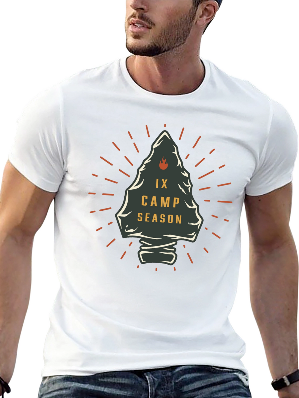 IX Camp Season Graphic Tee - Black Cotton T-Shirt