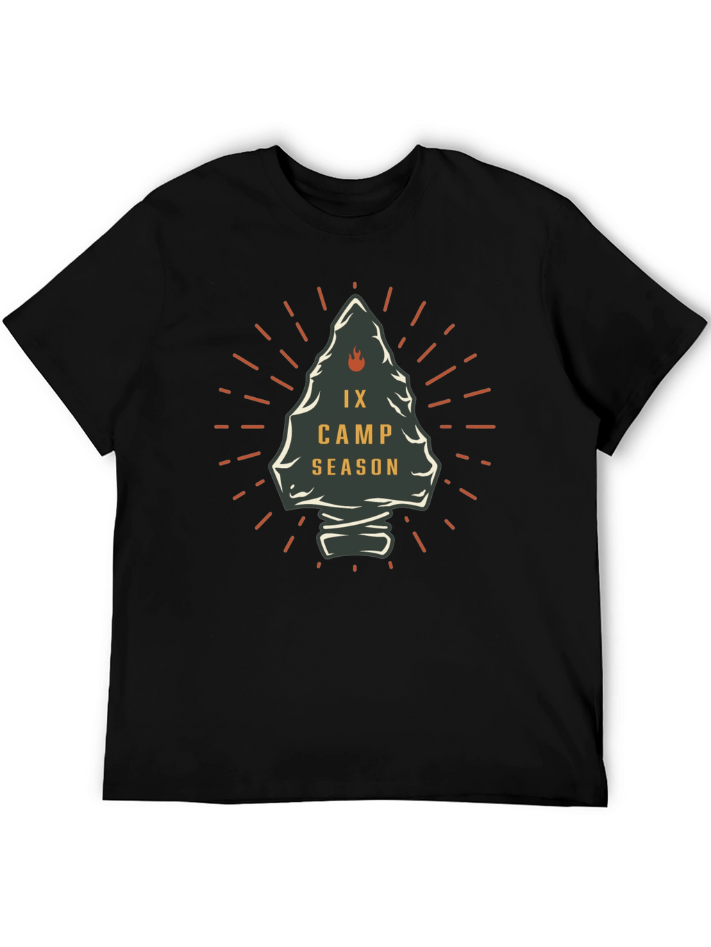IX Camp Season Graphic Tee - Black Cotton T-Shirt