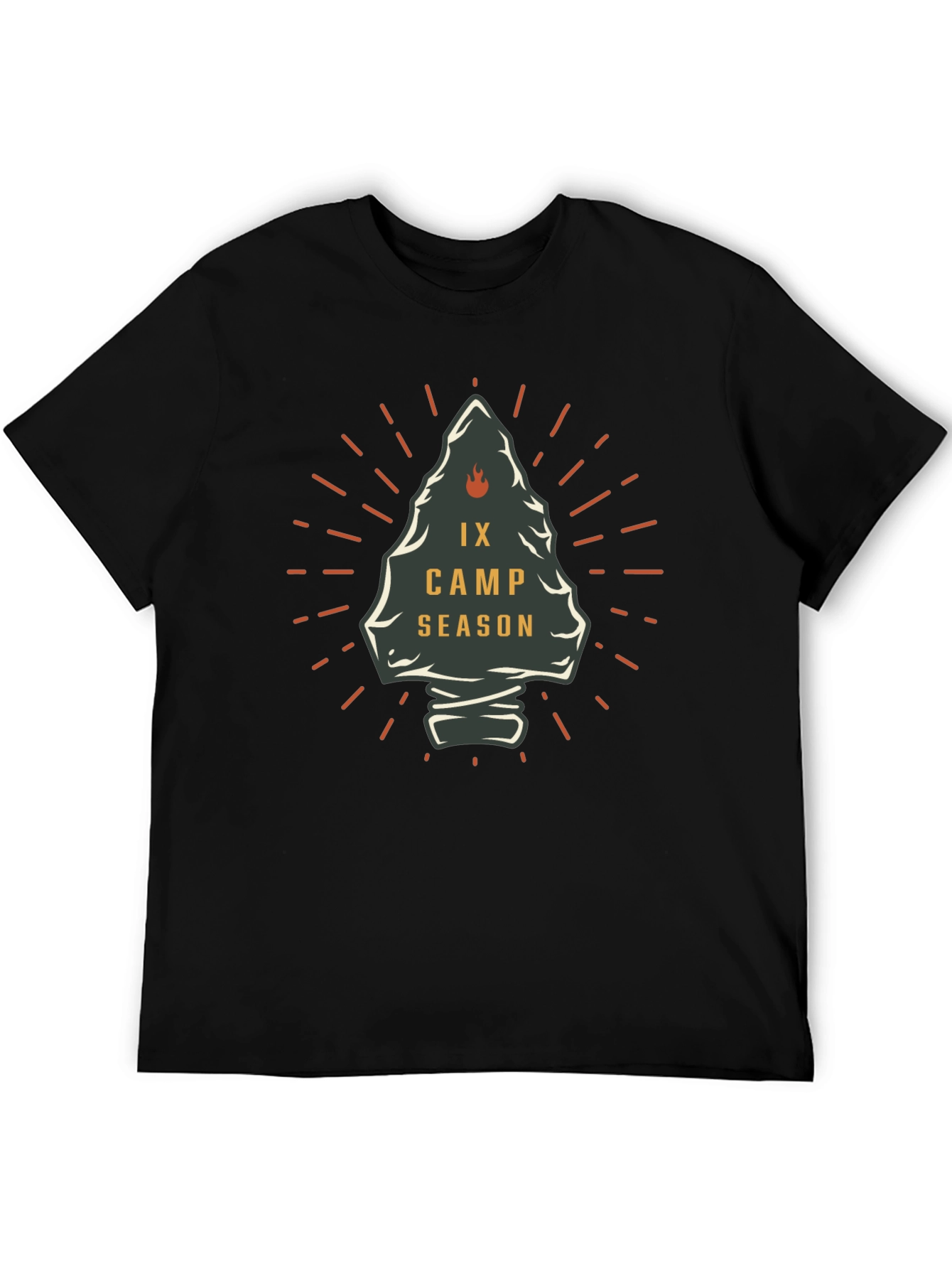 IX Camp Season Graphic Tee - Black Cotton T-Shirt
