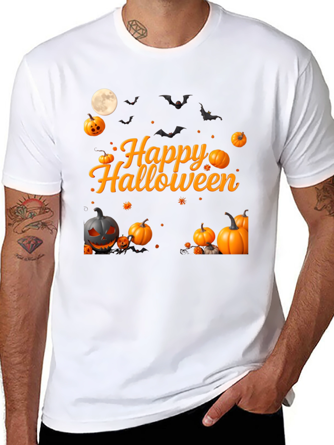 Happy Halloween Pumpkin Bats T-Shirt
