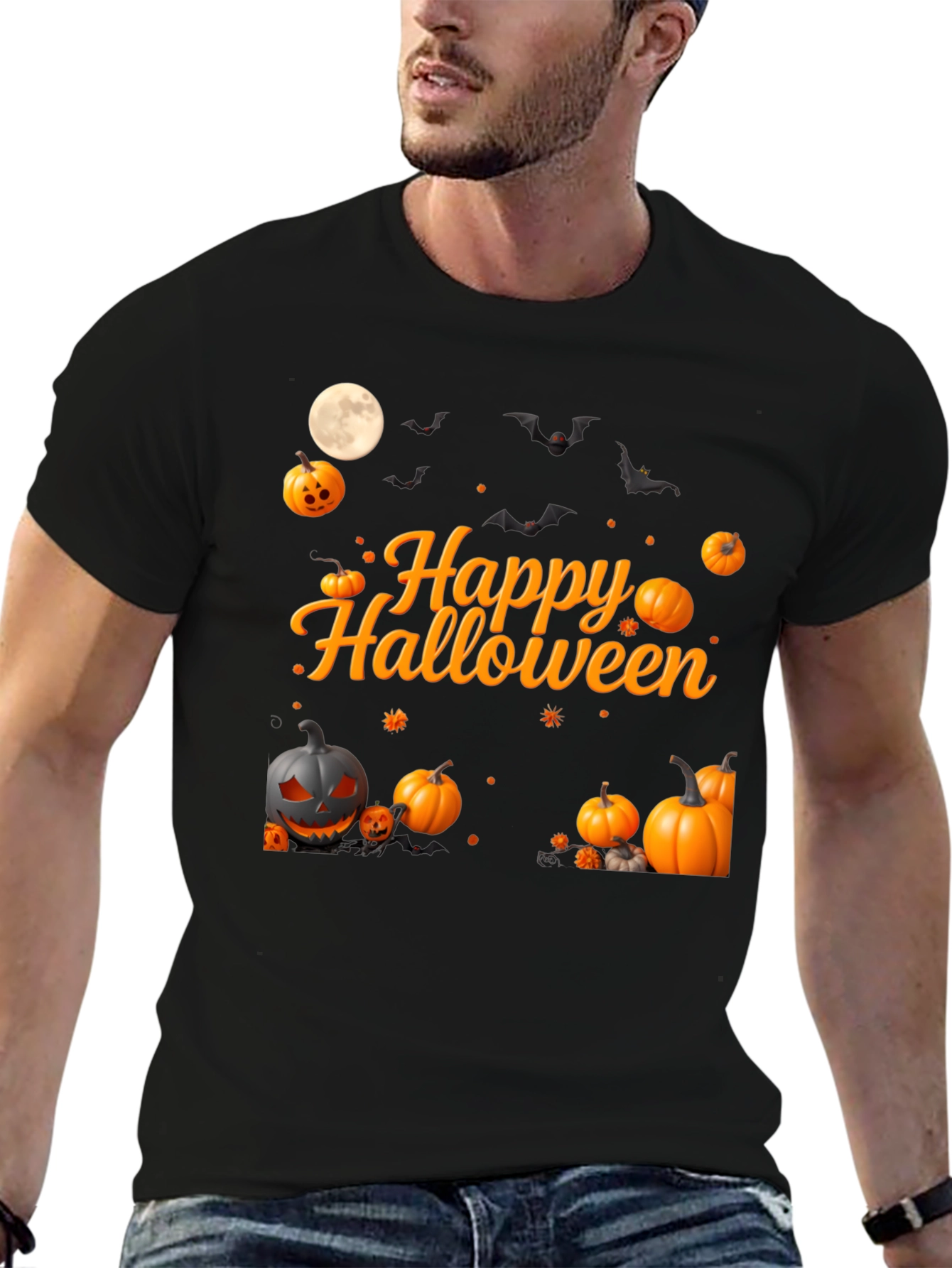 Happy Halloween Pumpkin Bats T-Shirt