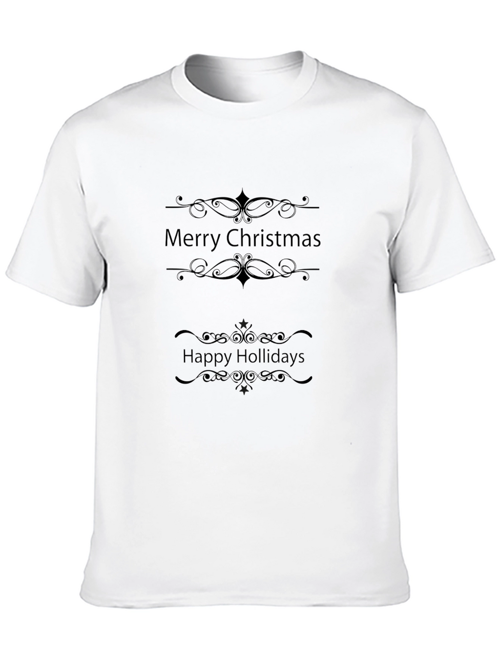 Merry Christmas & Happy Holidays Black T-Shirt