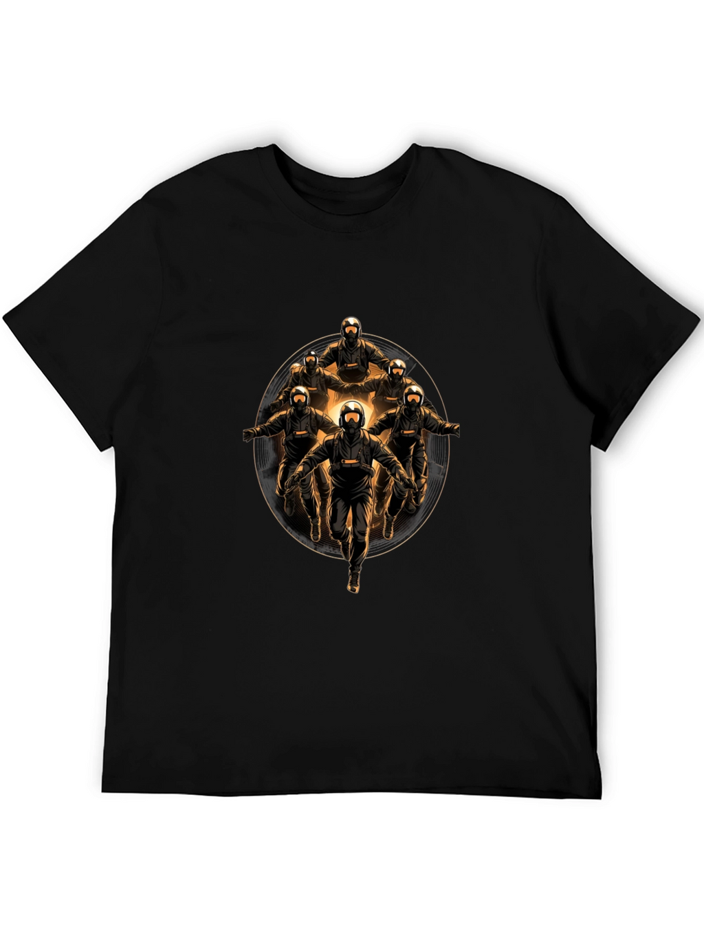 Skydivers Circle Black T-Shirt