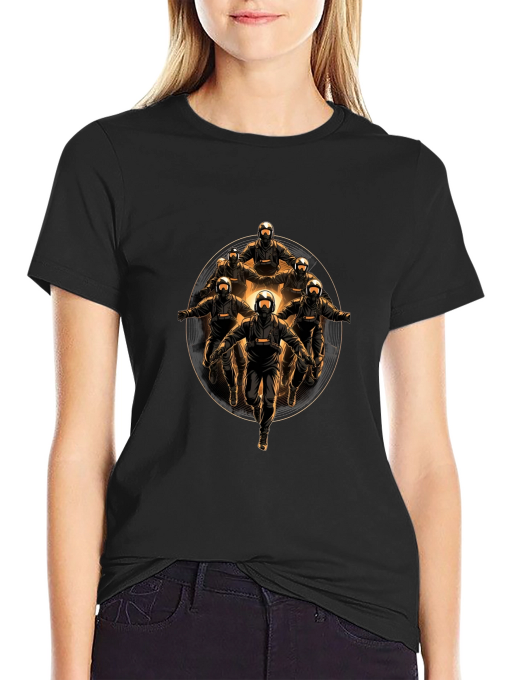 Skydivers Circle Black T-Shirt