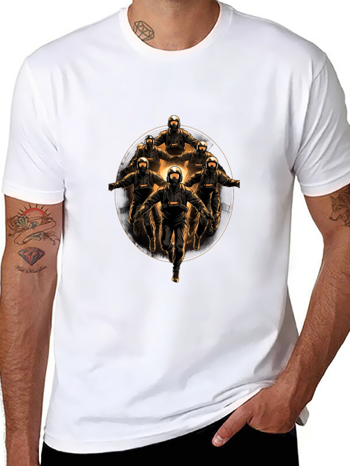 Skydivers Circle Black T-Shirt