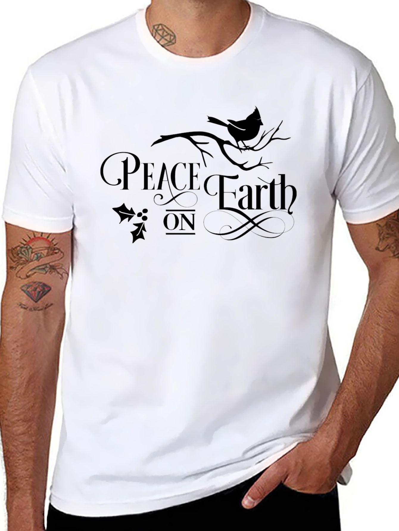 Peace on Earth Graphic Tee - Unisex Holiday T-Shirt
