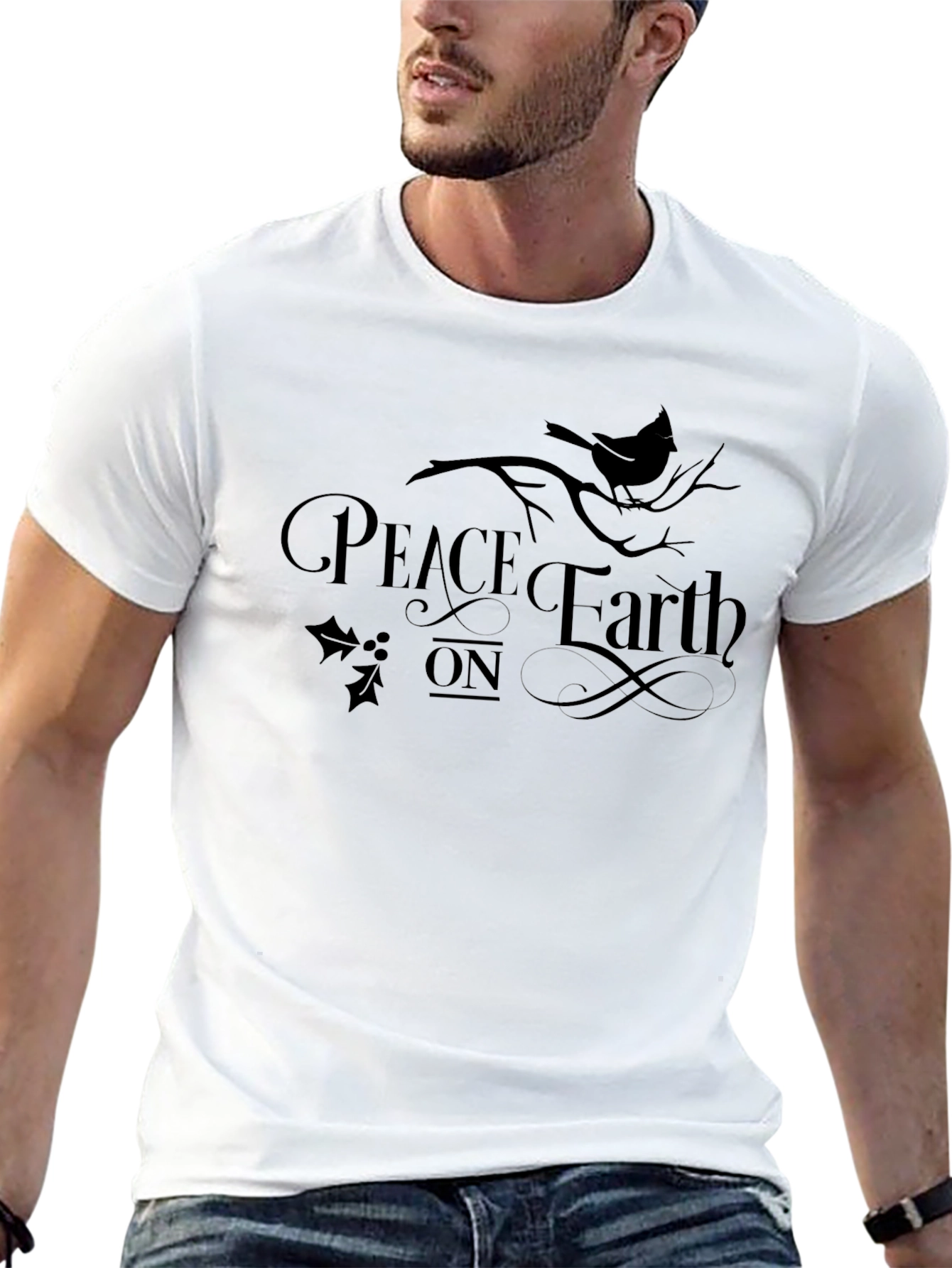 Peace on Earth Graphic Tee - Unisex Holiday T-Shirt
