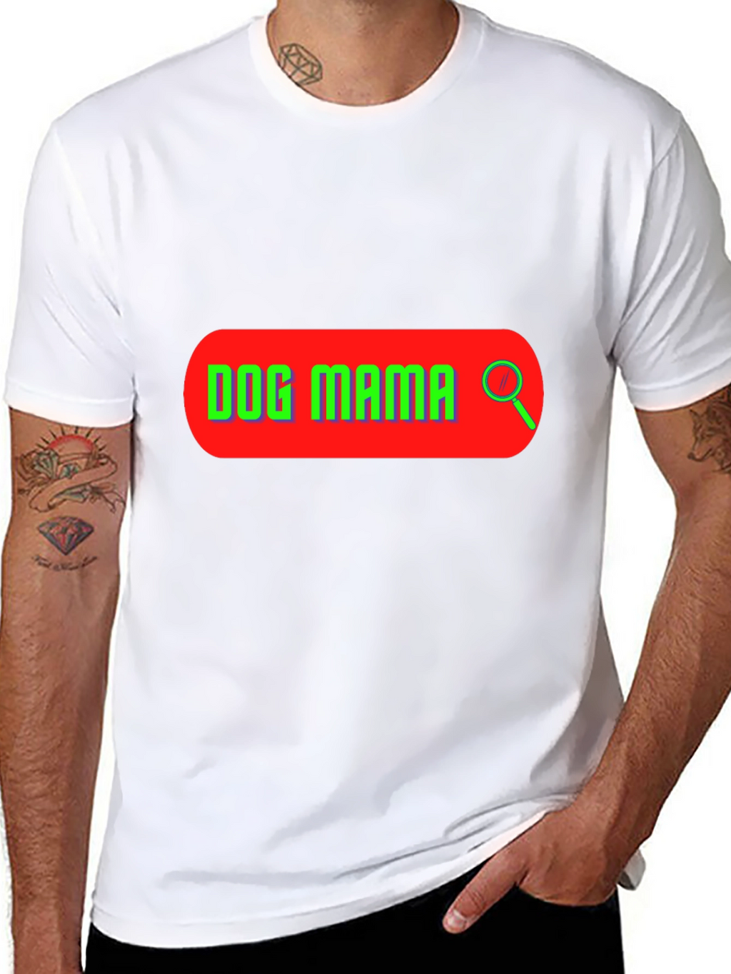 Dog Mama Search Bar T-Shirt - Black Graphic Tee