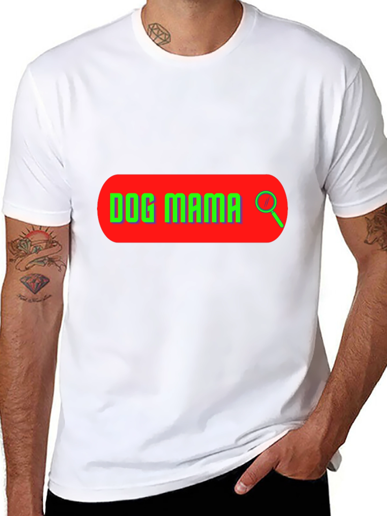 Dog Mama Search Bar T-Shirt - Black Graphic Tee