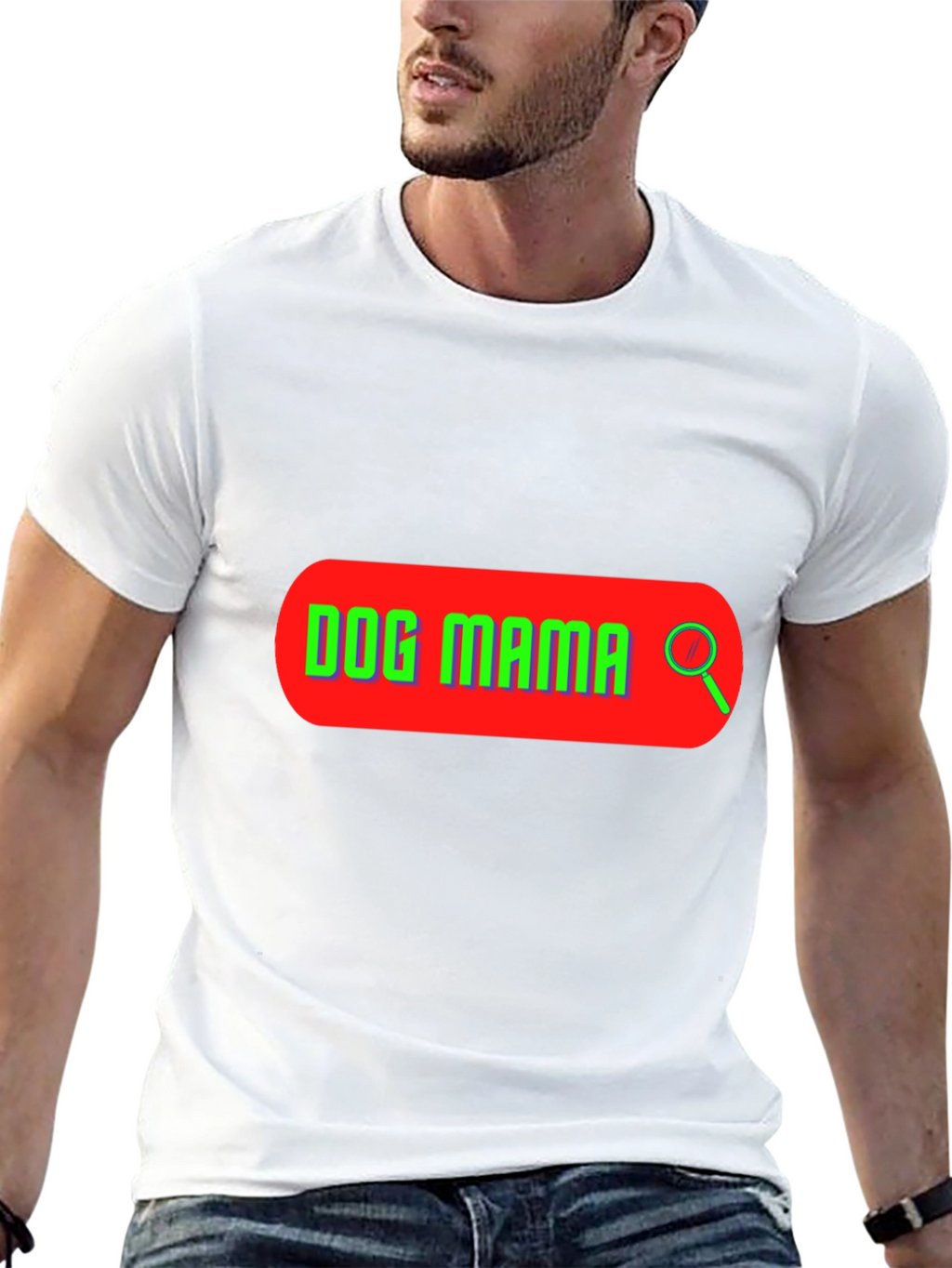 Dog Mama Search Bar T-Shirt - Black Graphic Tee