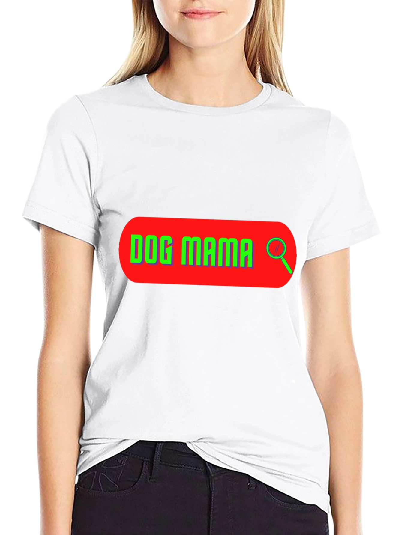 Dog Mama Search Bar T-Shirt - Black Graphic Tee