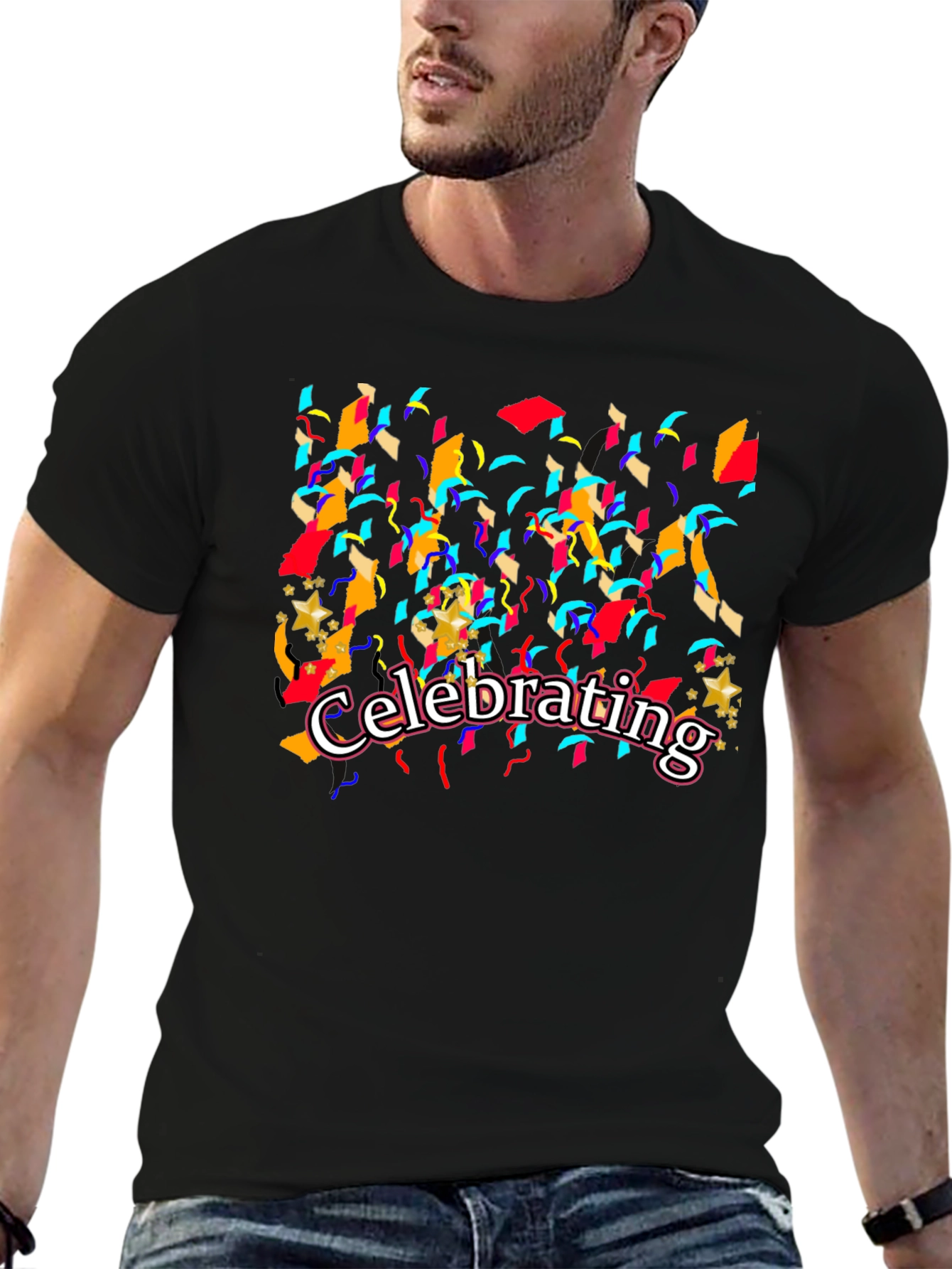 Celebrating Graphic T-Shirt - Black Cotton Tee