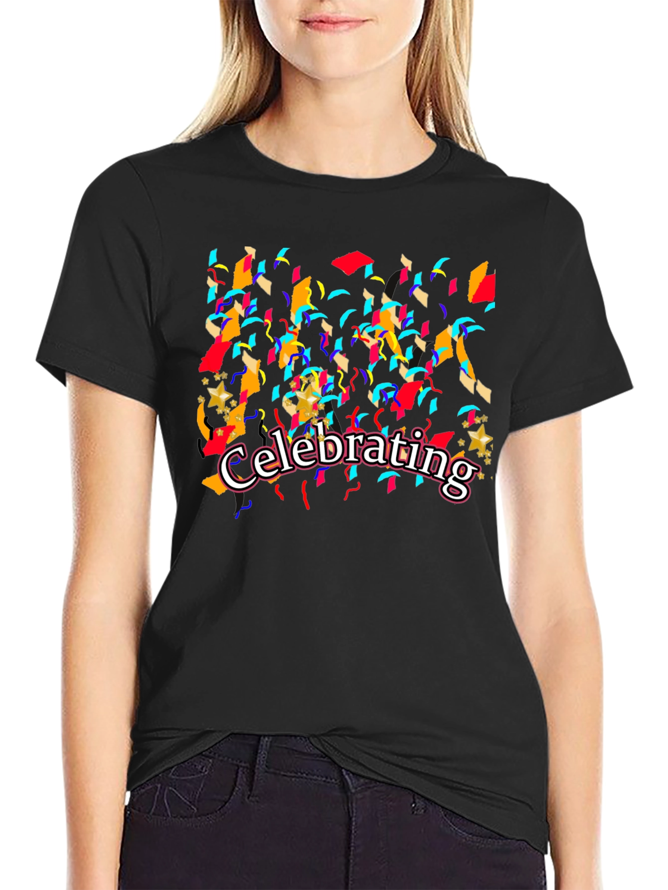 Celebrating Graphic T-Shirt - Black Cotton Tee