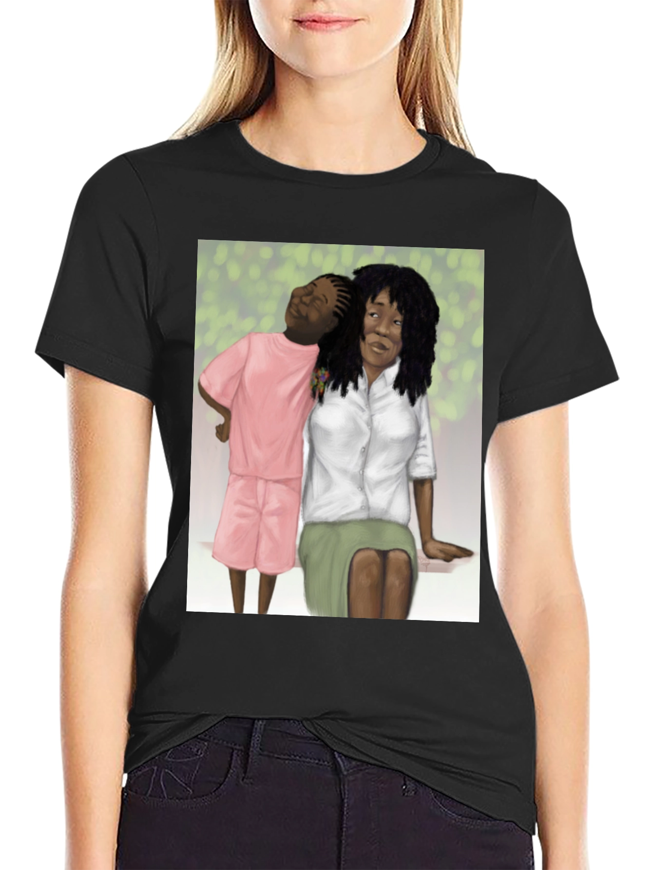 Whimsical Graphic Tee - Mother and Child