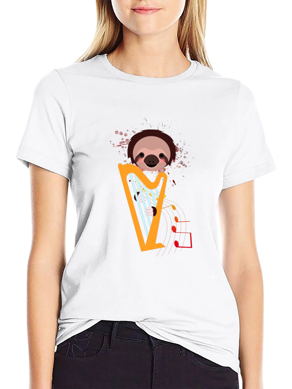 Sloth Harp T-Shirt - Musical Animal Tee