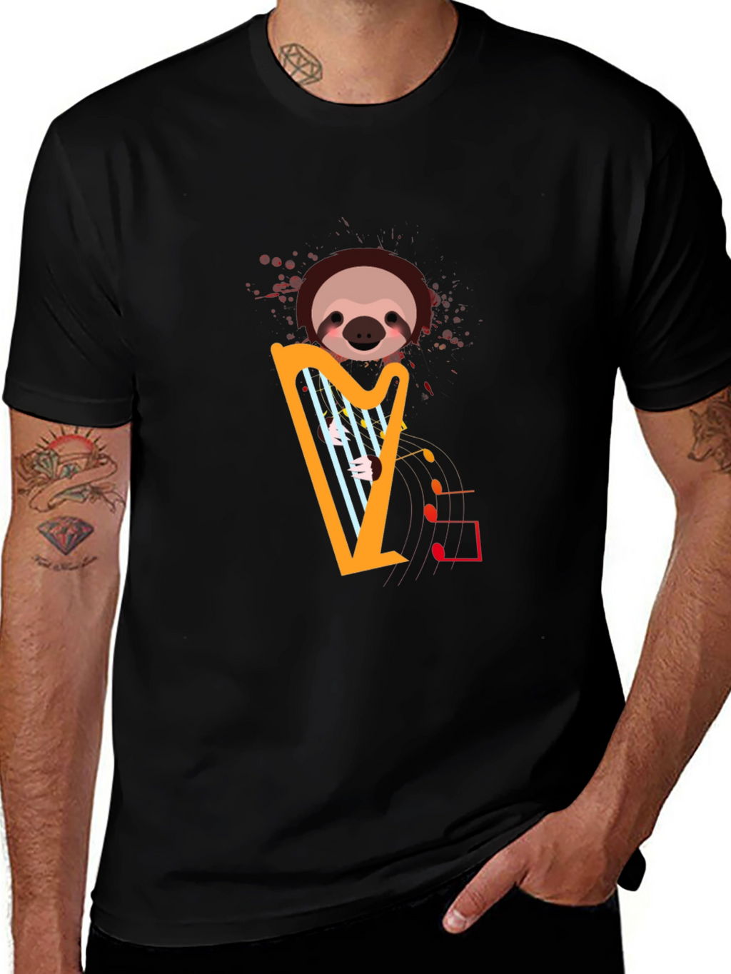 Sloth Harp T-Shirt - Musical Animal Tee