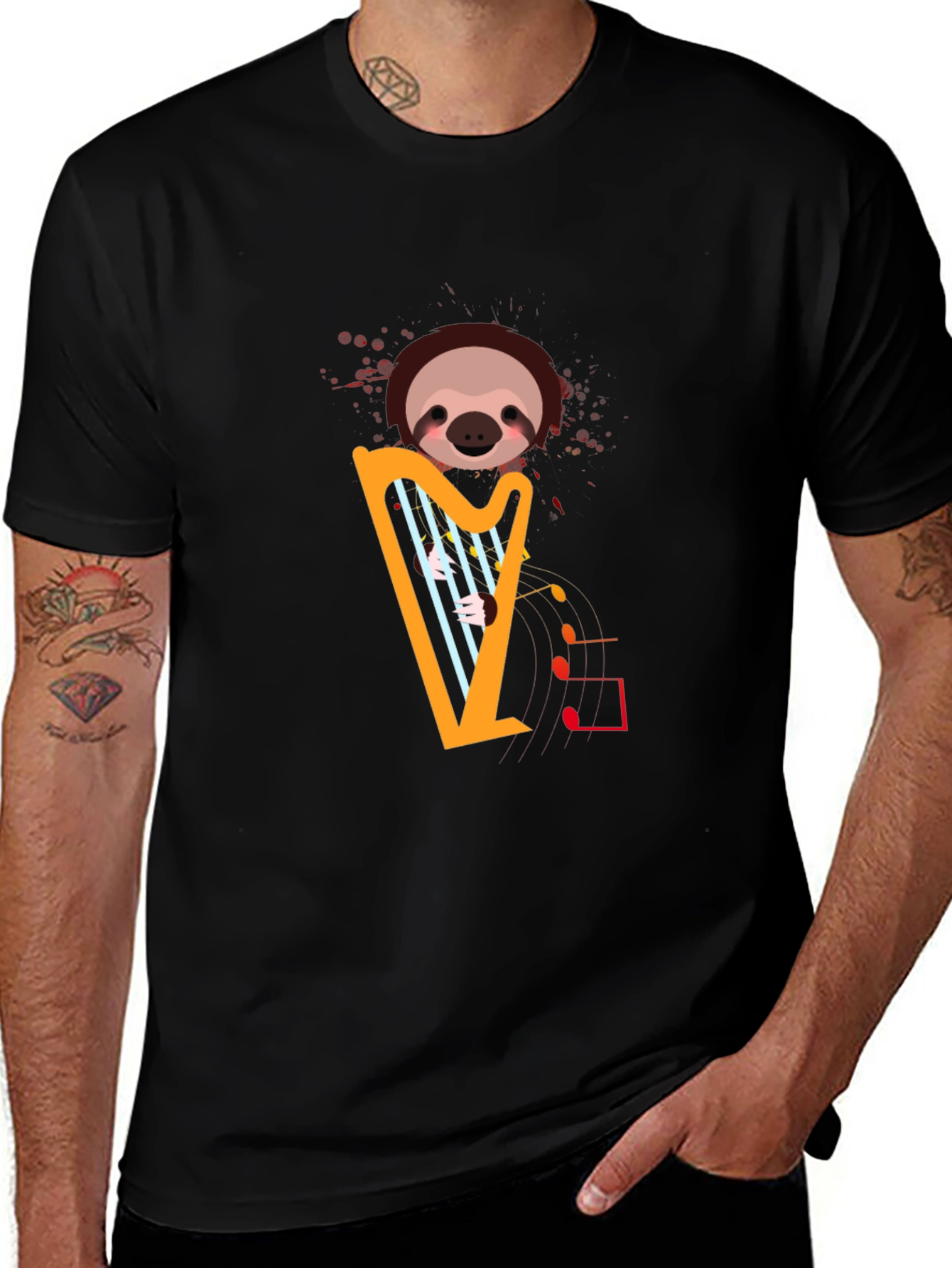 Sloth Harp T-Shirt - Musical Animal Tee