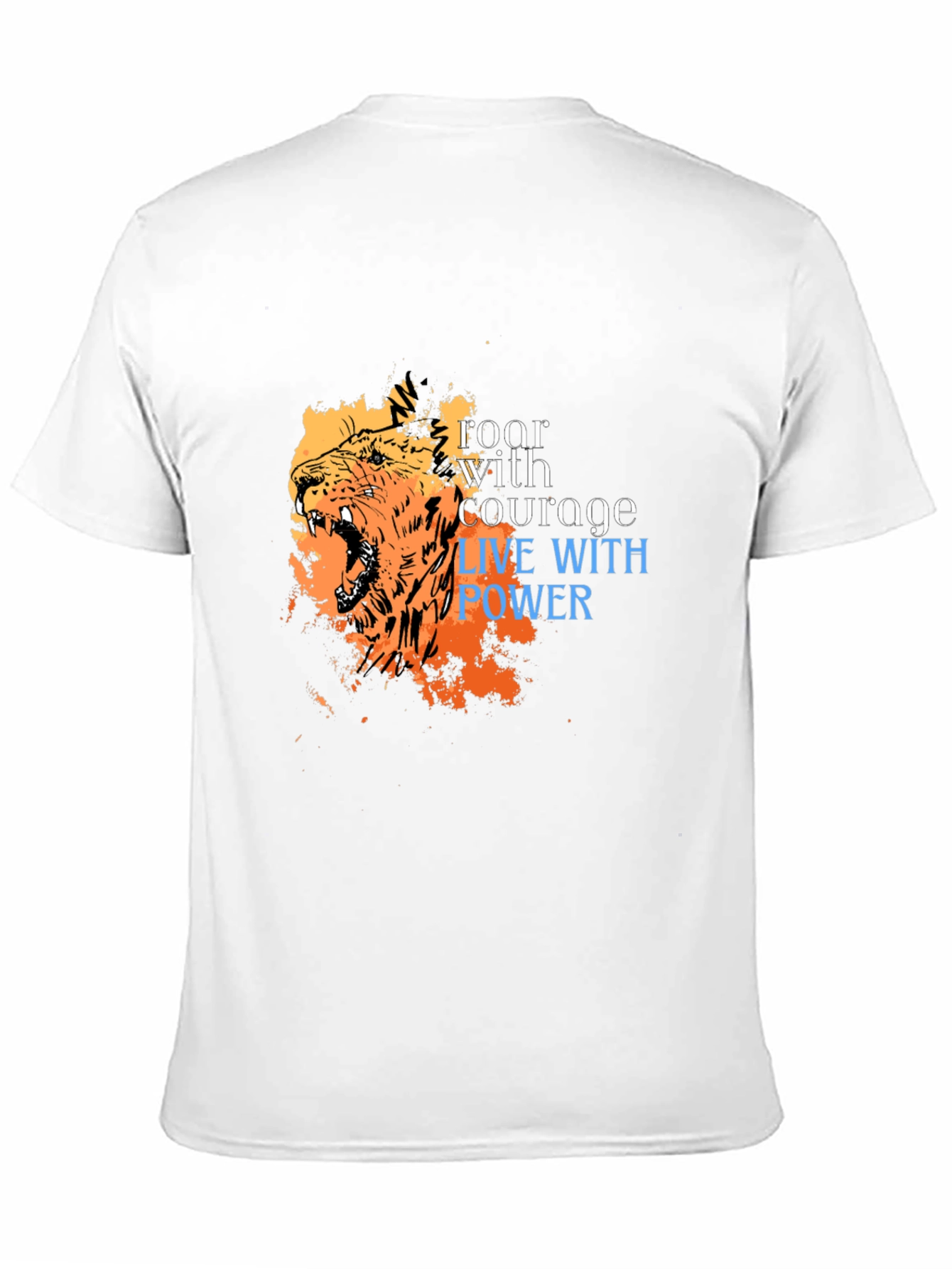 Roar With Courage Lion Graphic Tee - Black