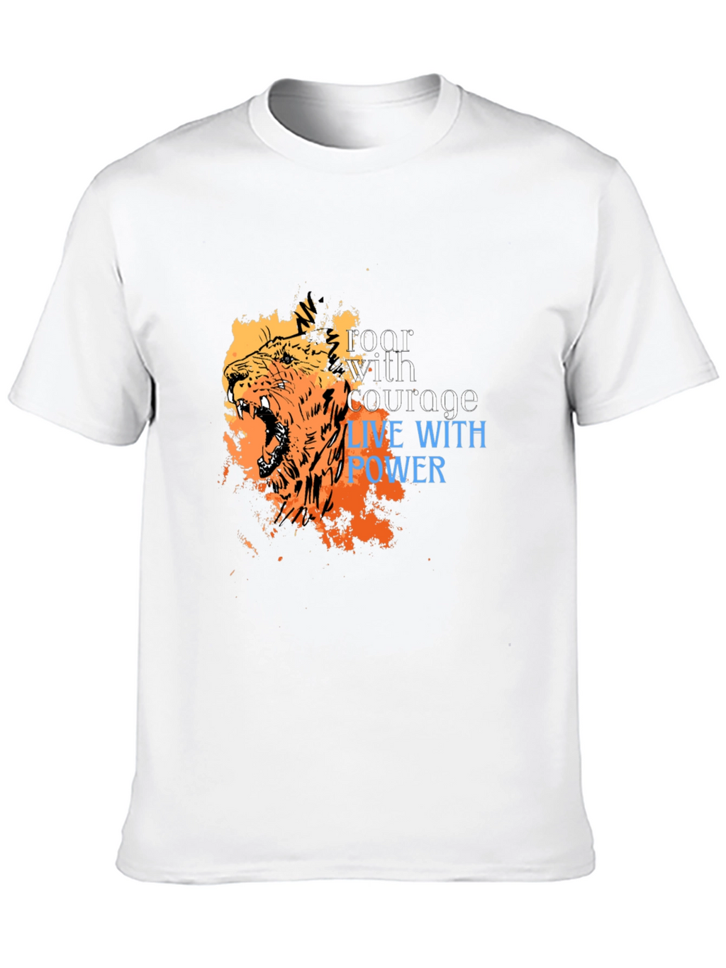 Roar With Courage Lion Graphic Tee - Black