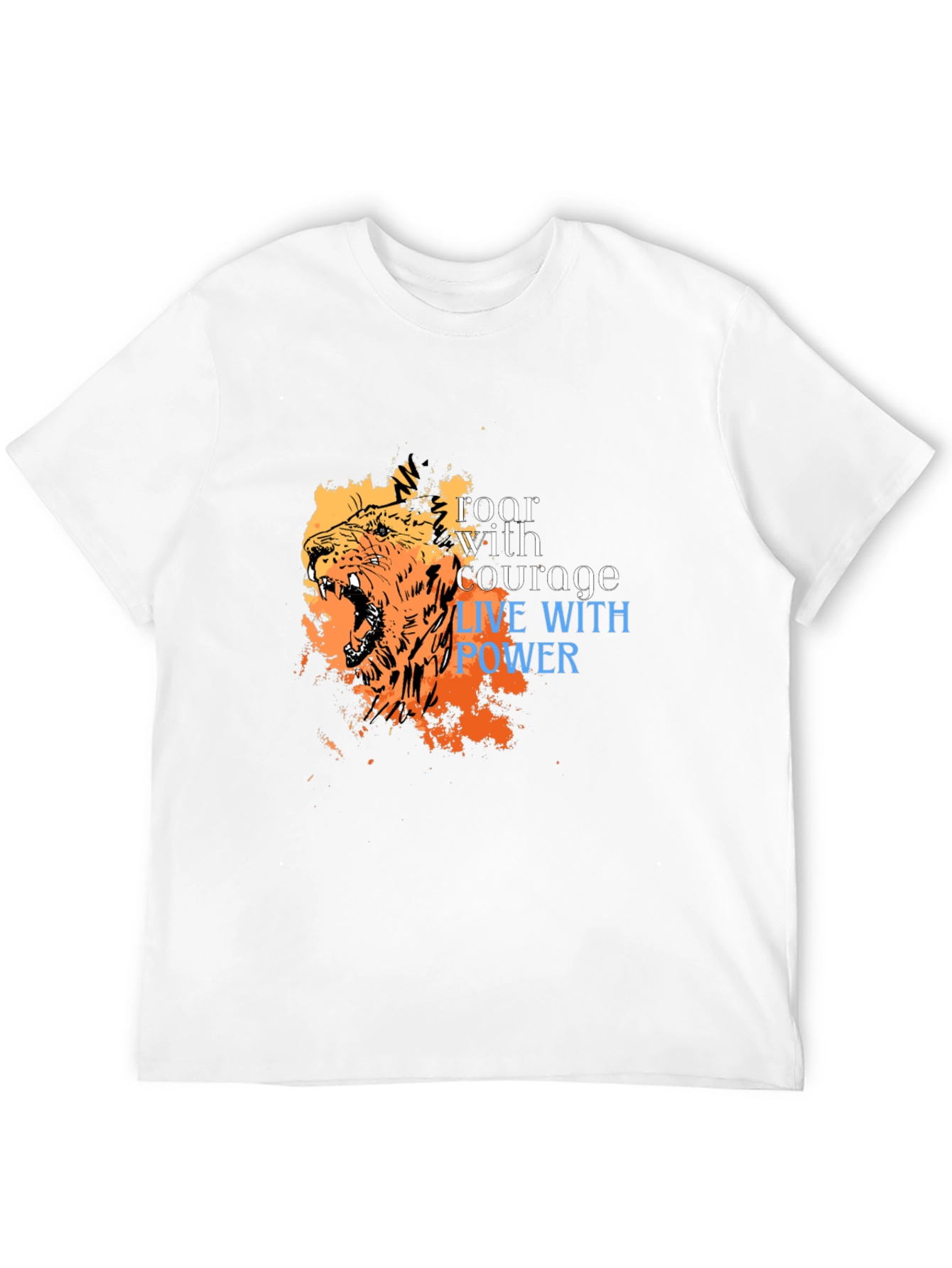 Roar With Courage Lion Graphic Tee - Black