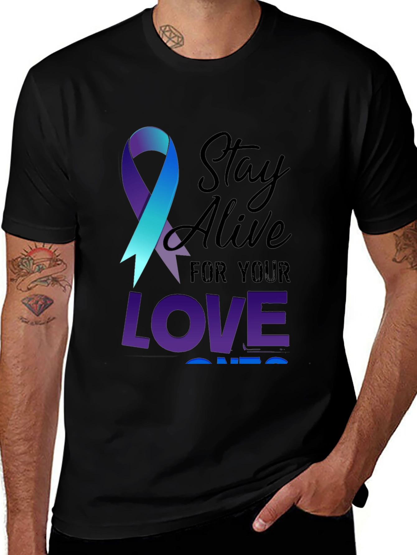 Stay Alive Ribbon Graphic Tee