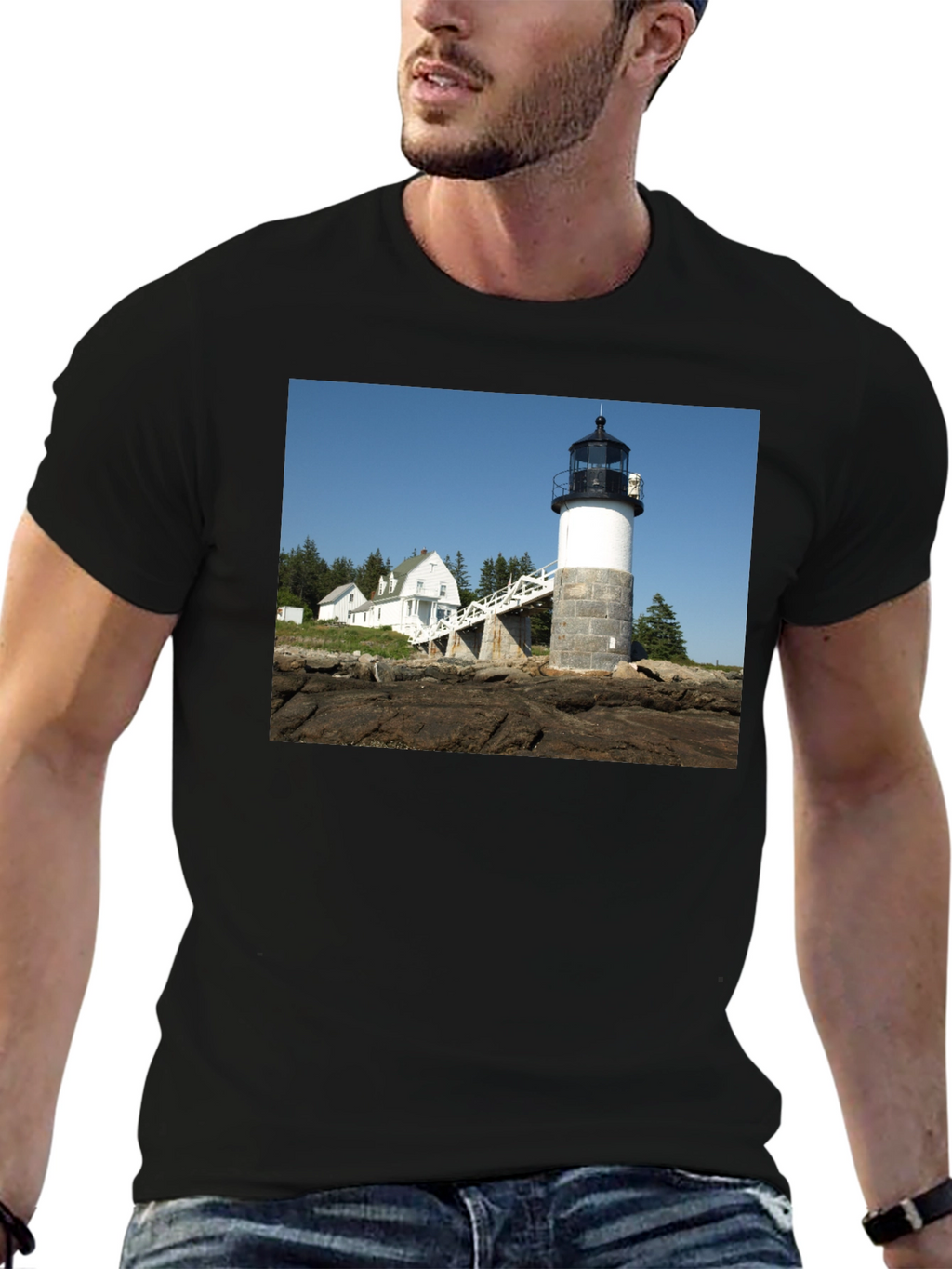 Lighthouse Graphic Tee - Coastal Style