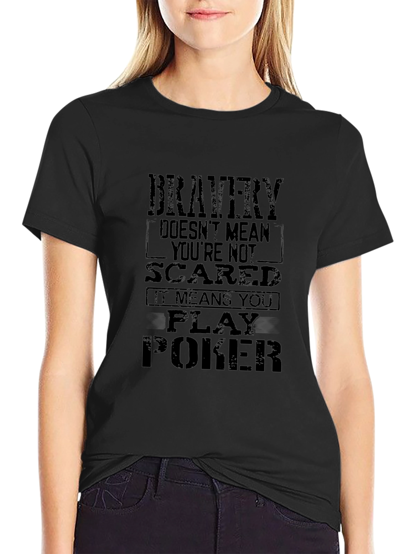 Bravery Poker Graphic Tee - Bold Statement T-Shirt