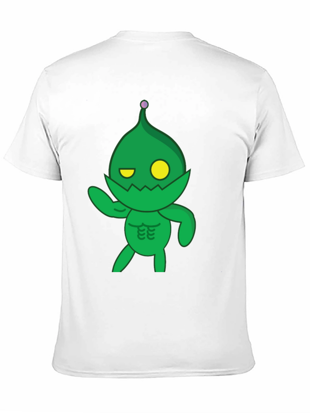 Green Cartoon Monster Black T-Shirt
