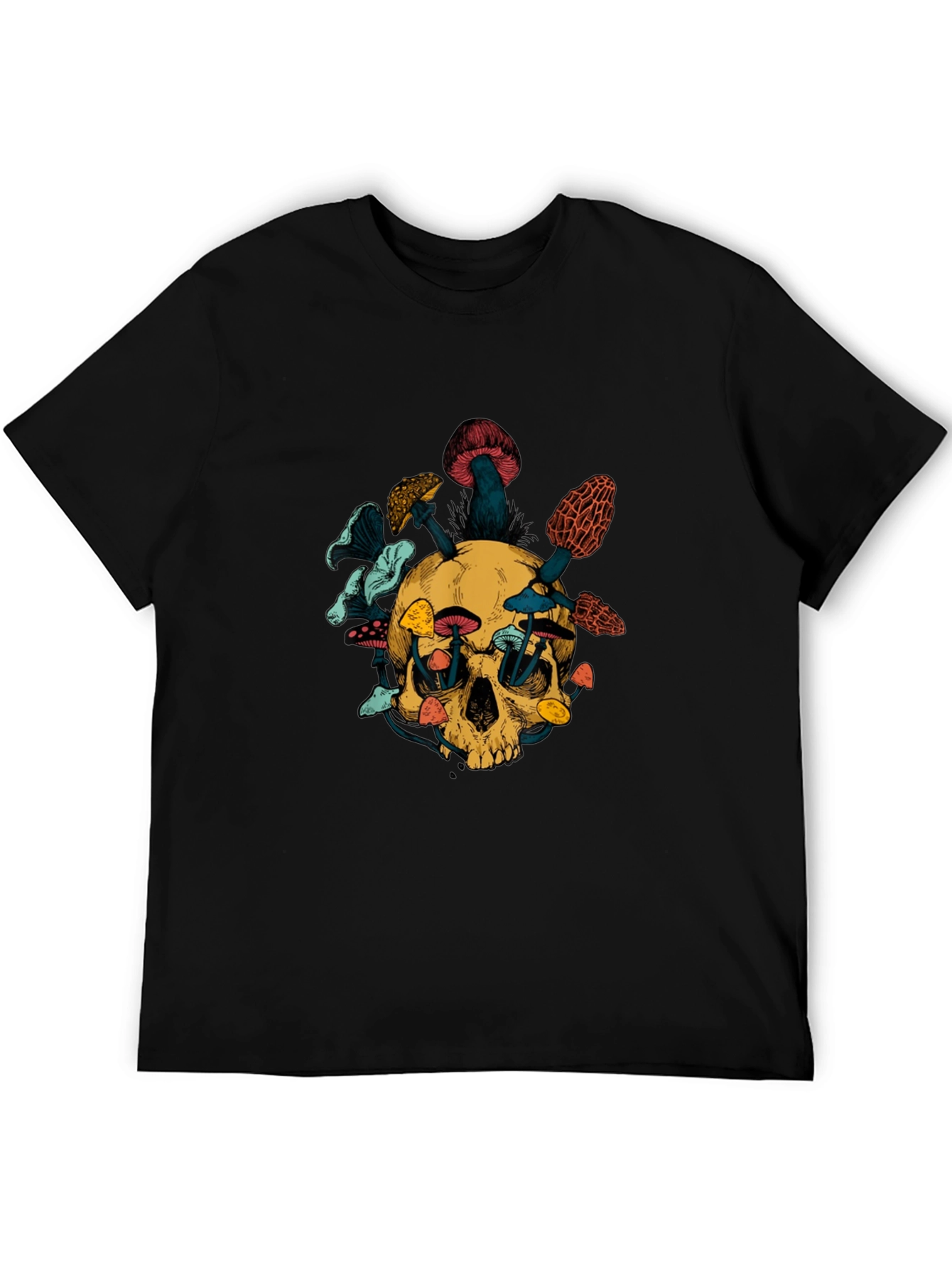 Skull & Mushroom Graphic Tee - Unique Design
