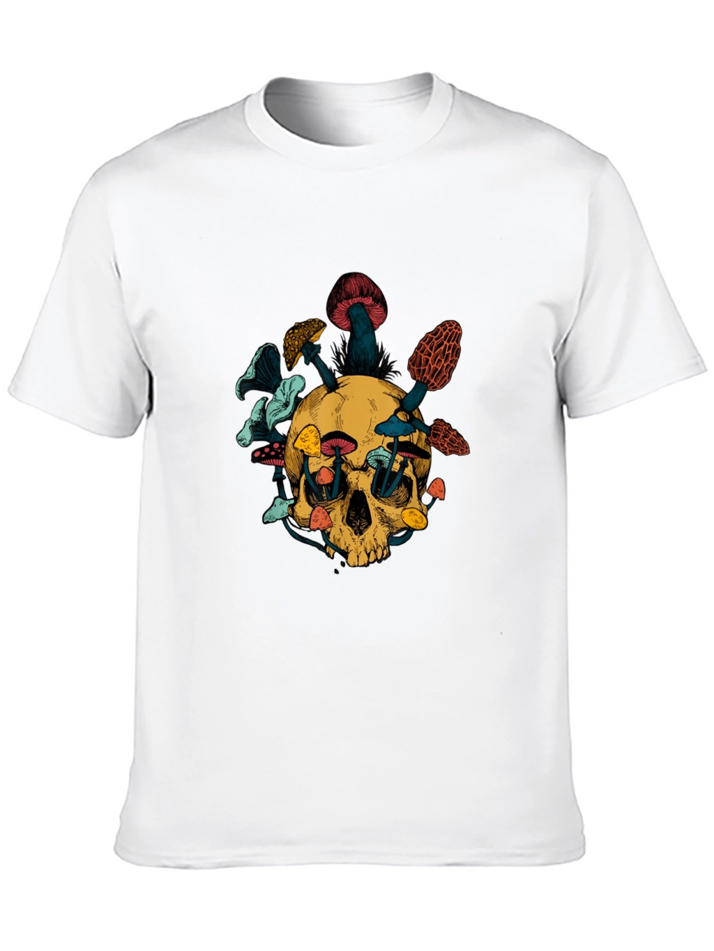 Skull & Mushroom Graphic Tee - Unique Design