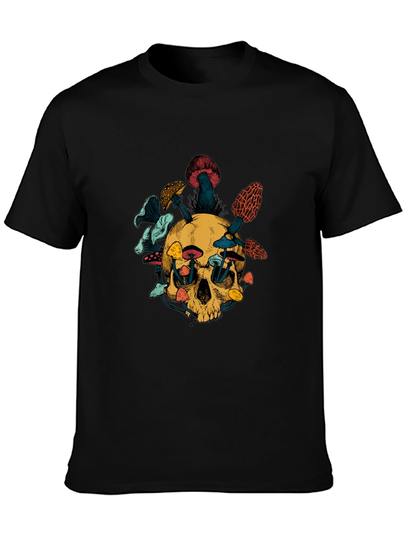 Skull & Mushroom Graphic Tee - Unique Design