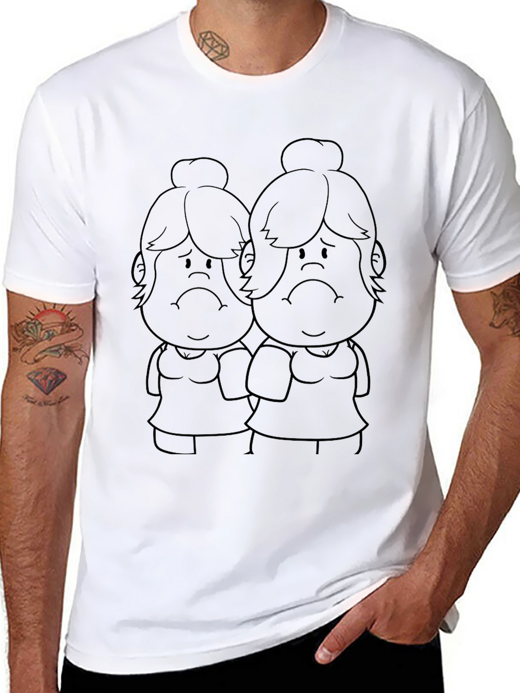 Sad Twins Graphic Tee - Black T-Shirt