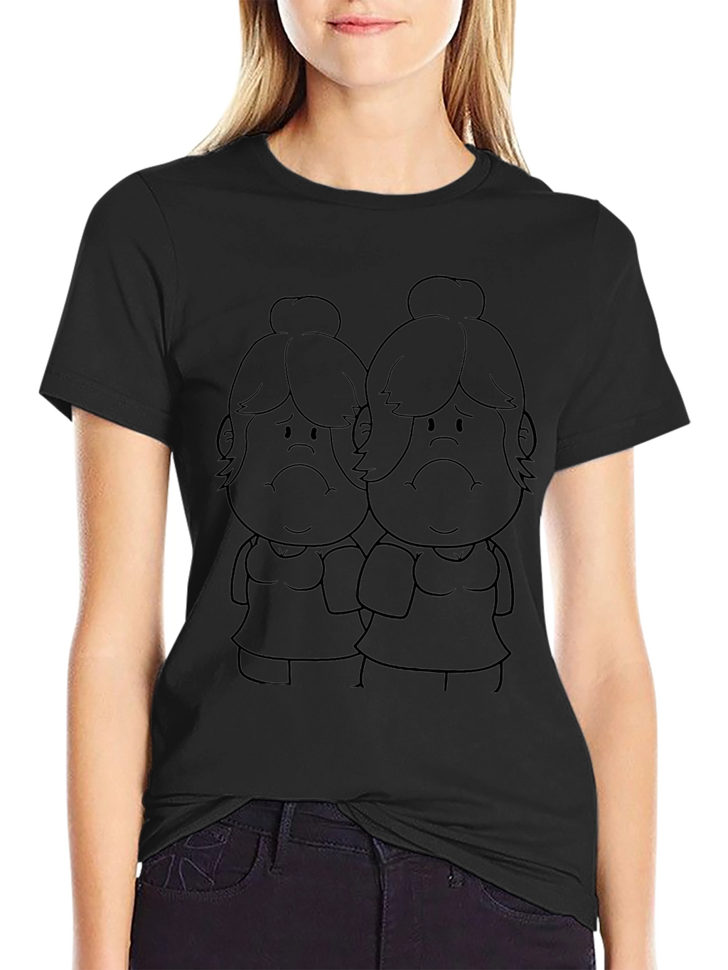 Sad Twins Graphic Tee - Black T-Shirt