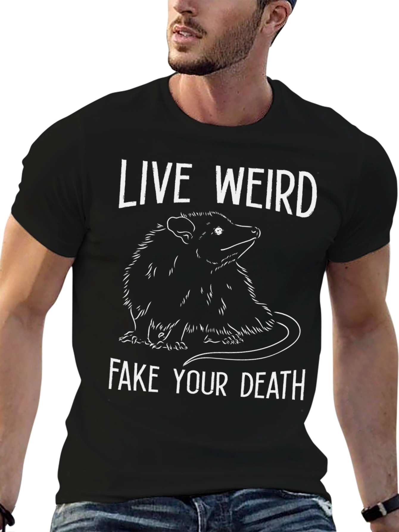 Live Weird Fake Your Death Opossum T-Shirt