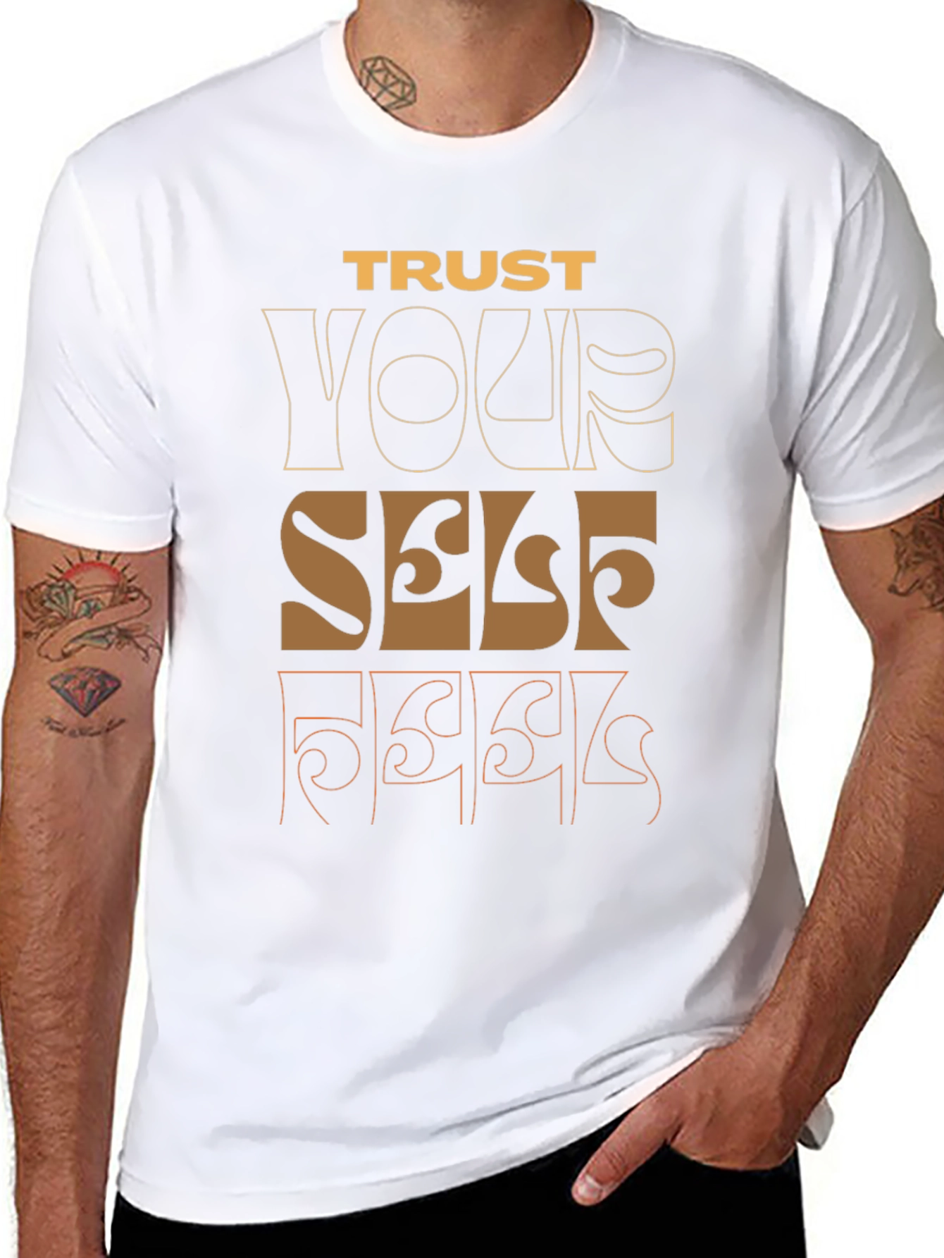 Trust Yourself Graphic Tee - Black Casual Shirt