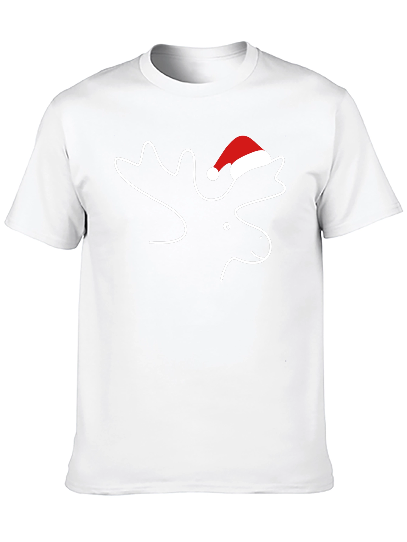 Moose with Santa Hat T-Shirt - Holiday Season