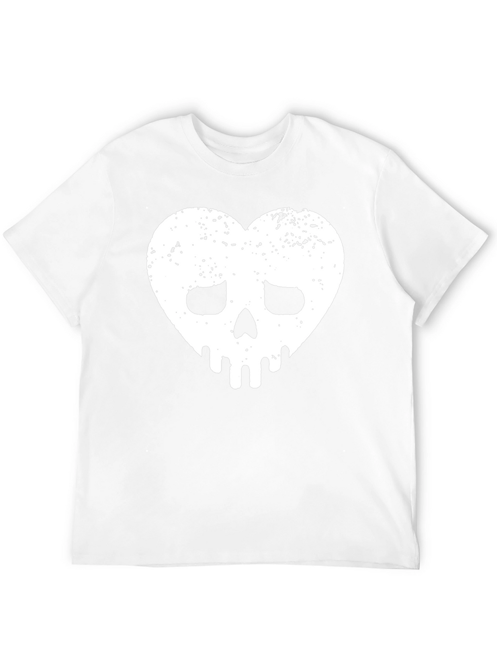 Heart Skull Graphic Tee - Black Cotton Casual Shirt