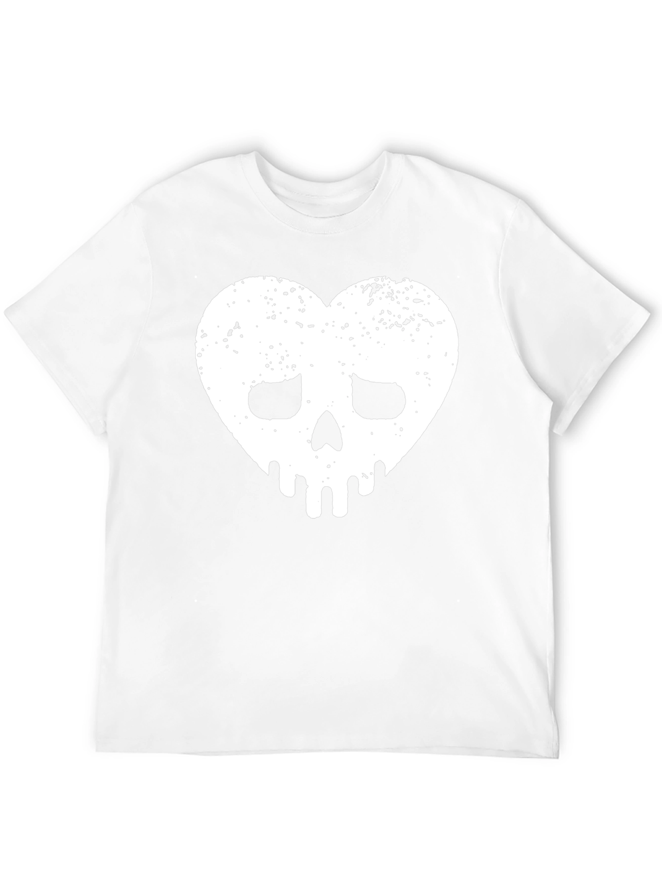 Heart Skull Graphic Tee - Black Cotton Casual Shirt