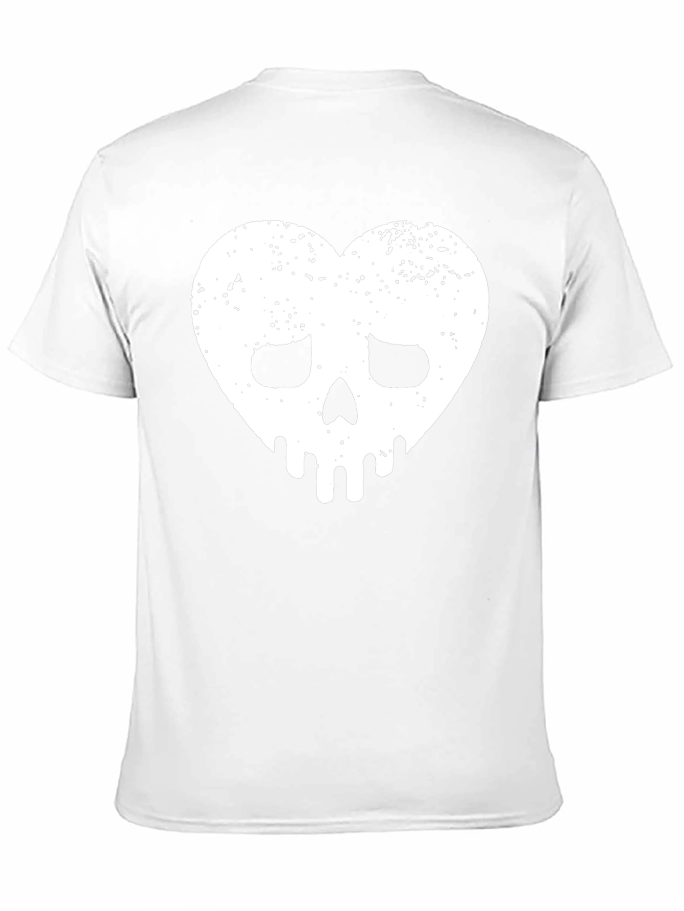 Heart Skull Graphic Tee - Black Cotton Casual Shirt