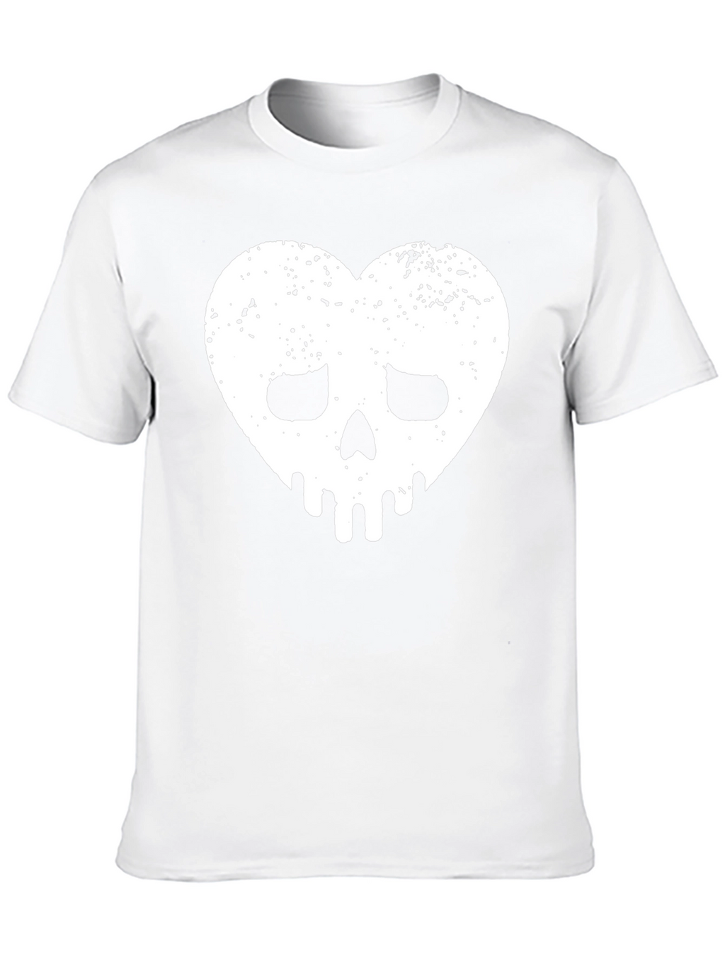 Heart Skull Graphic Tee - Black Cotton Casual Shirt