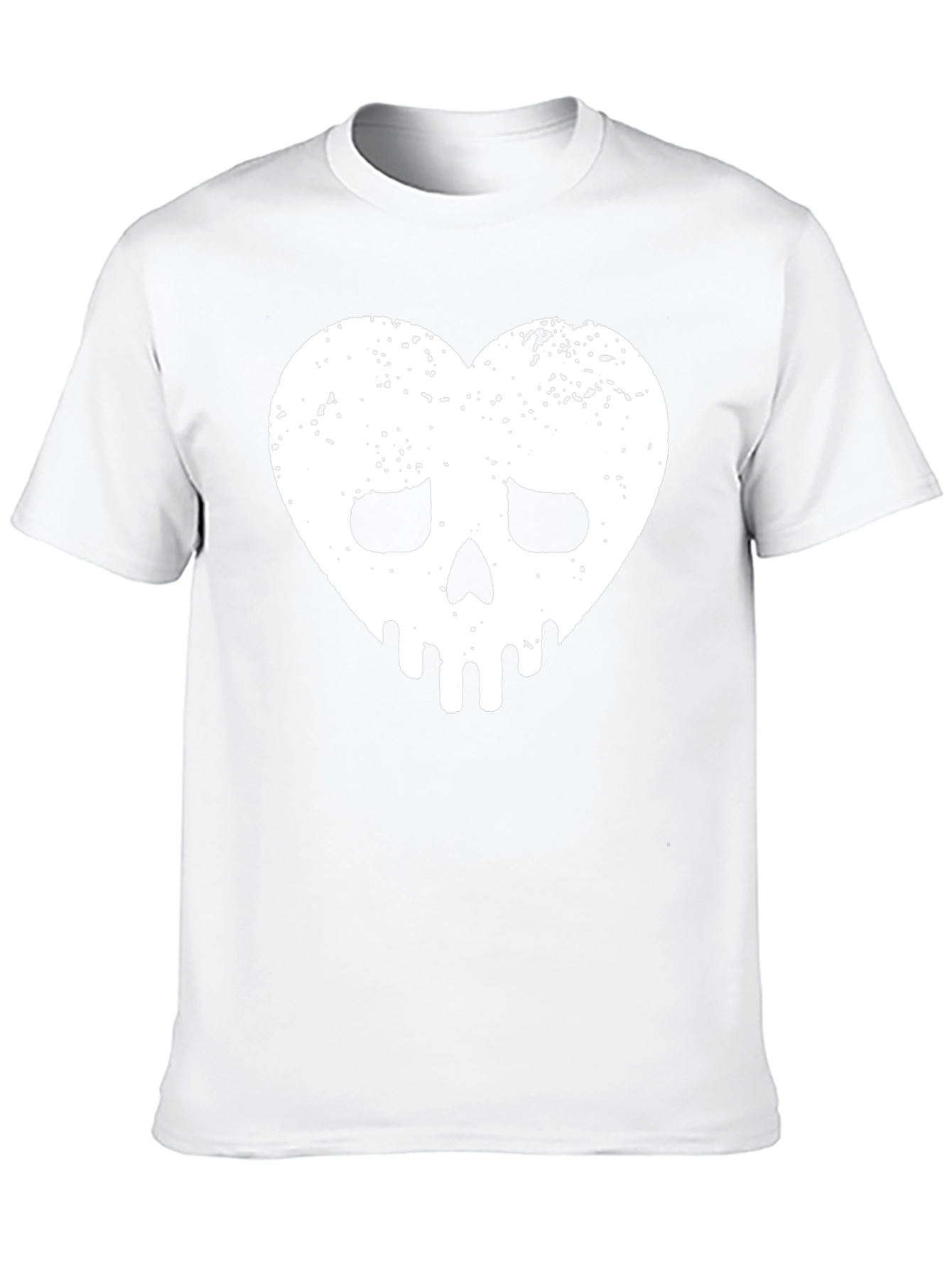 Heart Skull Graphic Tee - Black Cotton Casual Shirt