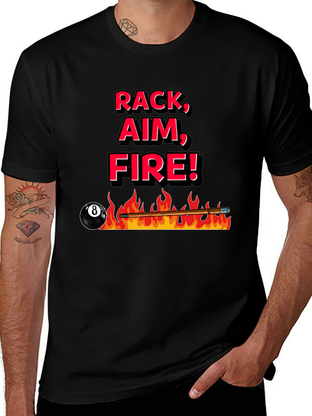 Rack Aim Fire Pool T-Shirt